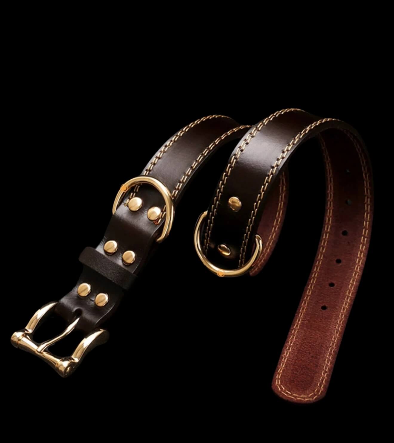 Personalized Pet Collar - Durable Full-Grain Leather with Brass Buckle