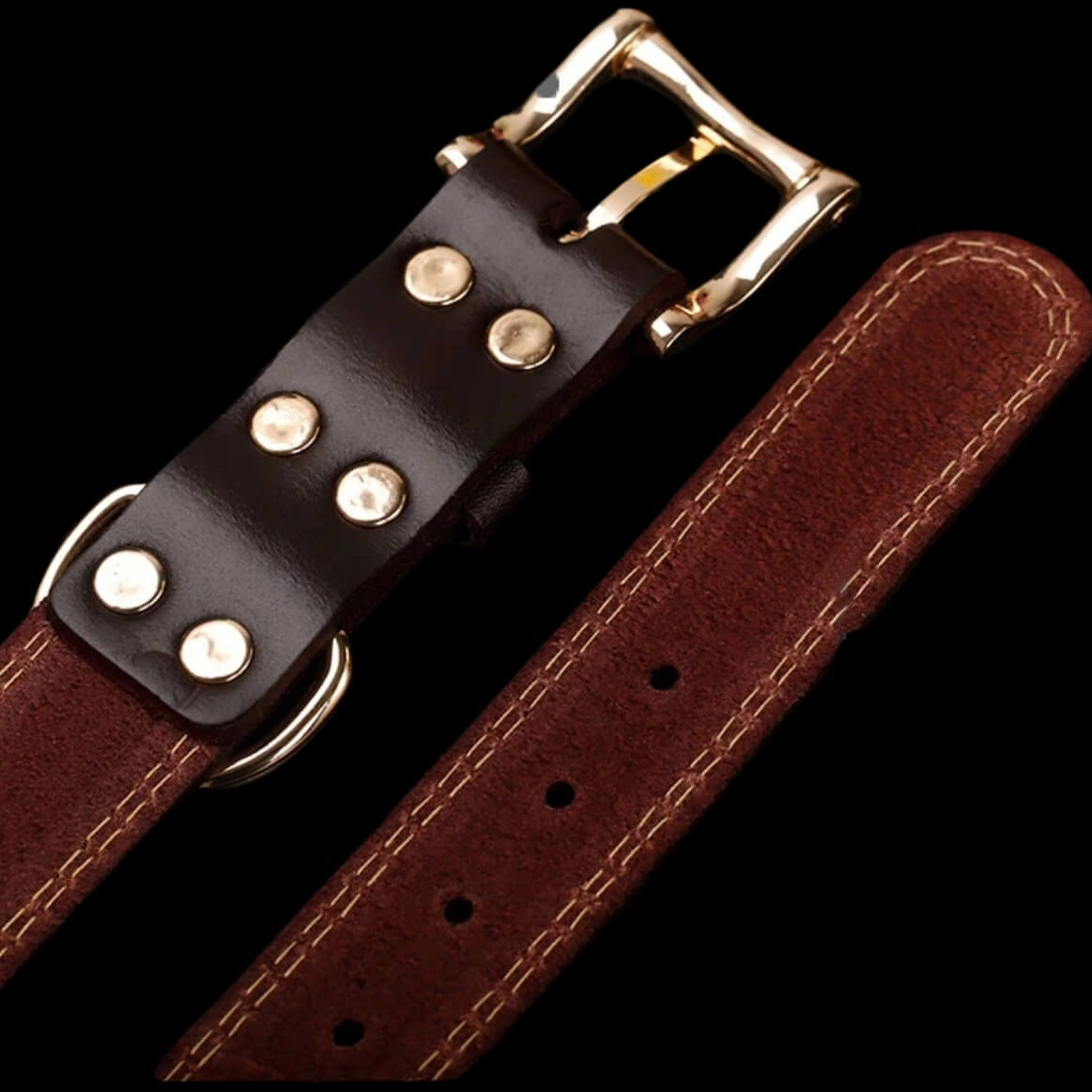 Personalized Pet Collar - Durable Full-Grain Leather with Brass Buckle